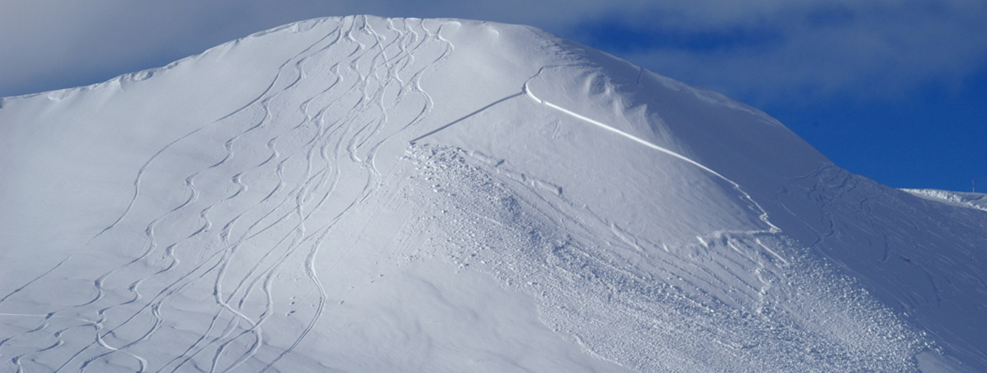 Schneebrettabgang in den Alpen